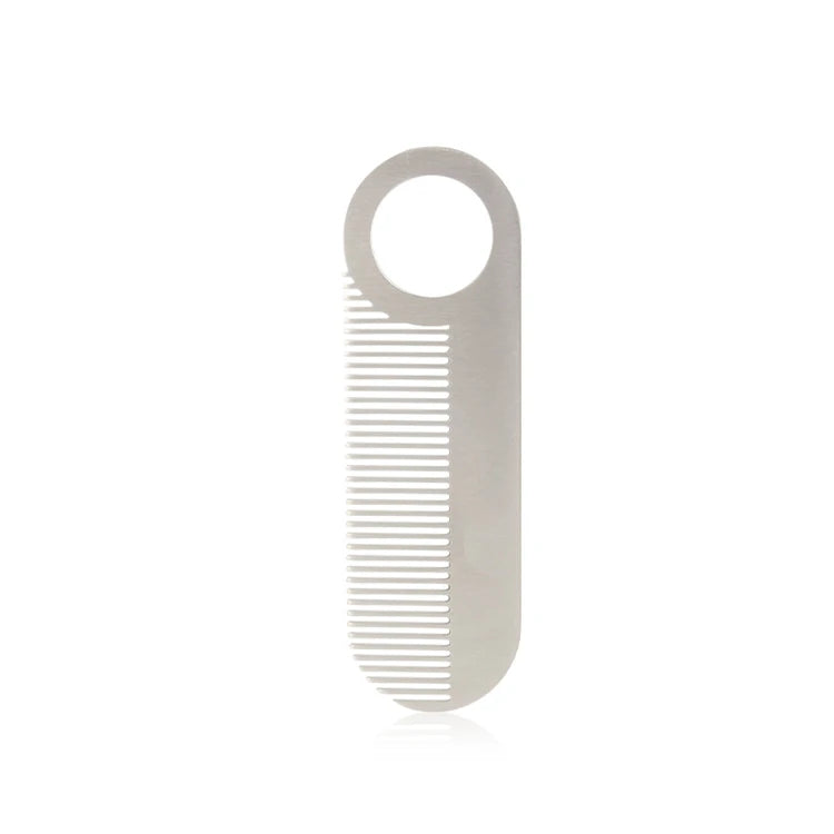 Manufacturer Men's Portable Stainless Steel Beard Comb Barber Haircut Styling Oil Head Comb Round Teeth Mini Bead carbon Combs