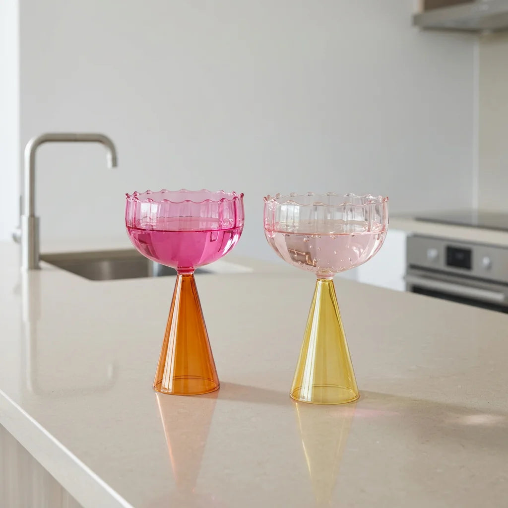 Premium Modern Reusable Sustainable Hand Blown Heat-Resistant Glass Cup for Boutique Floral Event Styling Companies Wedding Home MegaBDM