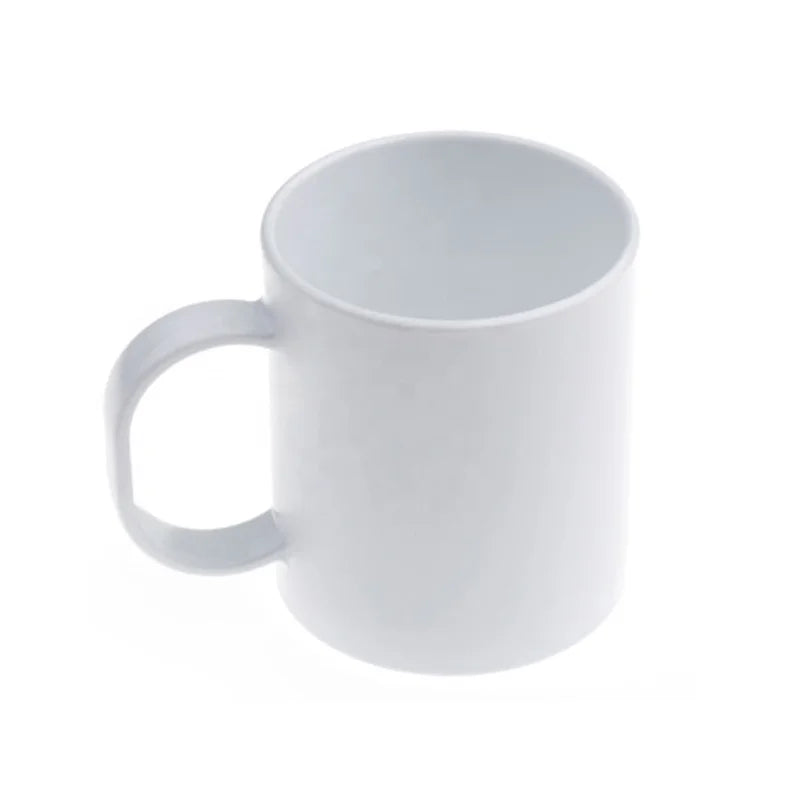 11 OZ Sublimation Coated Plastic Mug Customized Picture Round Handle Mug for Promotion Gift