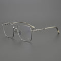 2025 Unisex High-End Clear Eye Glasses Ultra LightTitanium Exquisite Engraved Rectangular Square Stainless Comfortable Men 8244