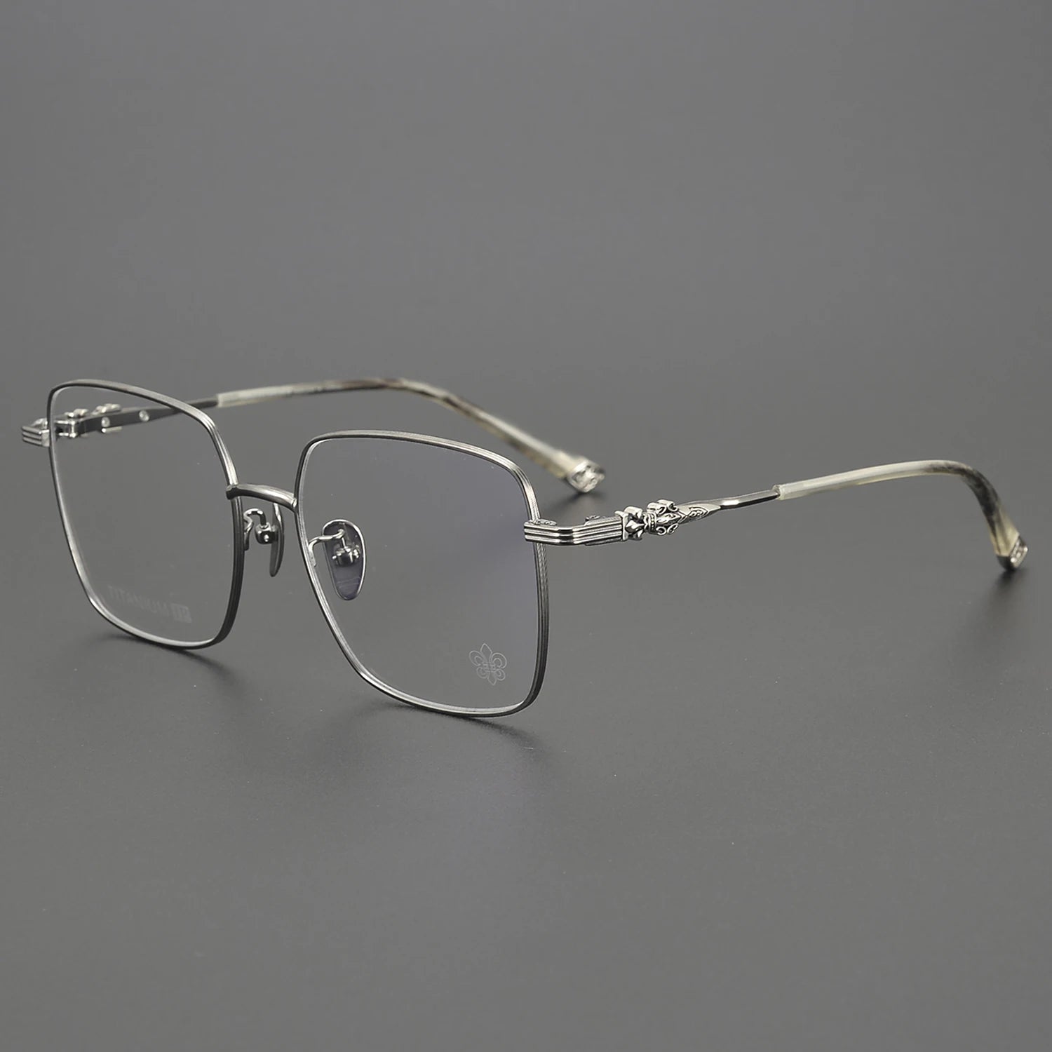 2025 Unisex High-End Clear Eye Glasses Ultra LightTitanium Exquisite Engraved Rectangular Square Stainless Comfortable Men 8244