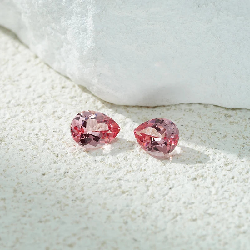 Starsgem Fancy Lab Grown Wholesale Loose 4*6mm Pear Cut Lab Grown Padparadscha Sapphire