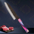 8-Inch Super Sharp Gyuto Japanese Chef Knife Carbon Steel Meat Carving Knife for Kitchen Use
