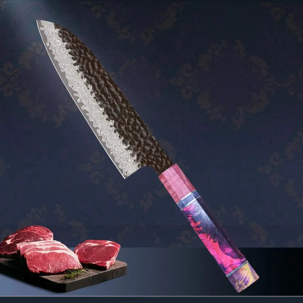 8-Inch Super Sharp Gyuto Japanese Chef Knife Carbon Steel Meat Carving Knife for Kitchen Use