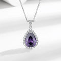 Wholesale Elegant Custom Personalised 925 Silver Purple Crystal Designer Necklace for Women MegaBDM