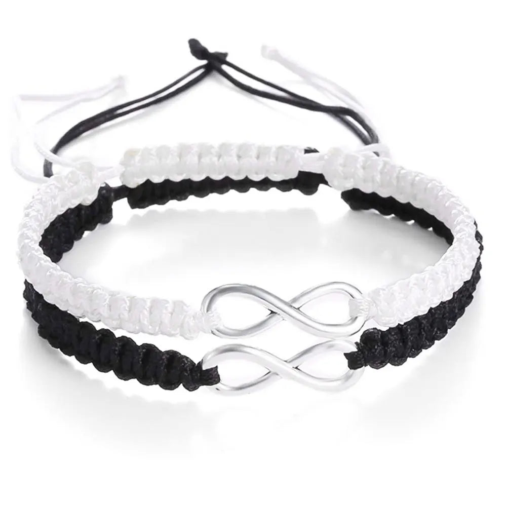 Wholesale 2pcs Braided Luck Rope Adjustable Bracelet Infinity Forever Lovers Friendship Couples Bracelets