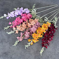 Hot Sale 2 Forks Silk Delphinium Hyacinth Fake Flowers Flocking Ball Wedding Stage Flowers for Graduation Easter Always Popular