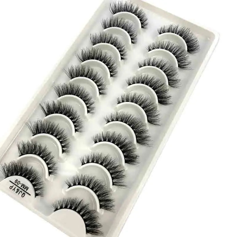 10 Pairs 6D Faux Mink Luxury Handmade for Natural False Eyelashes 25-30 Wears Makeup Eyelash Extensions Bulk Wholesale