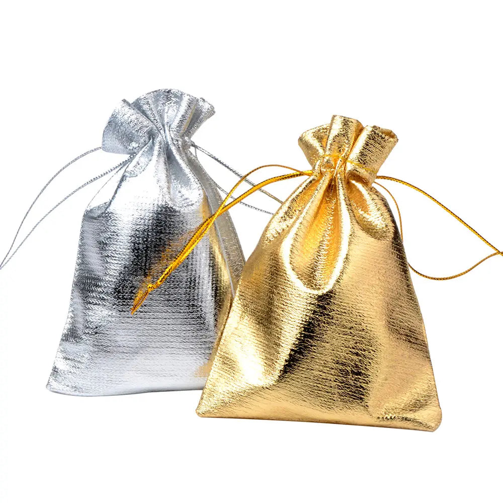 7*9cm Hot Sale Gold Silver Color Jewelry Packaging Display Pouches for Christmas Gift Packing Bag