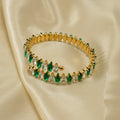 Wholesale Vintage 18K Gold Plated Stainless Steel Bracelet Adjustable Colorful Zircon Bracelet for Women and Girls