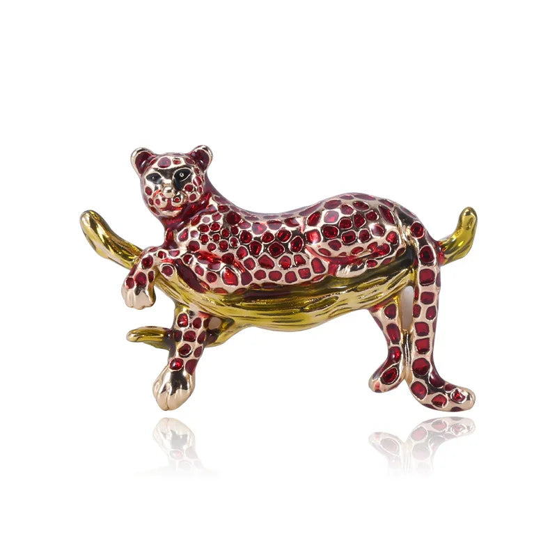 MM1286 Fashion Enamel Leopard Brooch Alloy Animal Brooch Pin Women Garment Accessories Wholesale