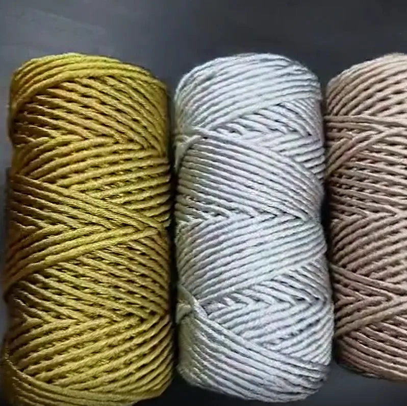 Wholesale Gold Silver Single Strand   3mm Macrame Cord 1 Strand Macrame Rope Metallic Macrame Cord Metallic