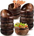 Natural Coconut Bowls and Wooden Spoon Sets Coconut Salad Smoothie Bowls  Moroccan Design Style for Gift