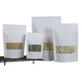 Custom Disposable Recyclable Kraft Paper Gravure Printed Sealable Bag Ziplock Stand Pouch Window Waterproof Food Packaging Sugar