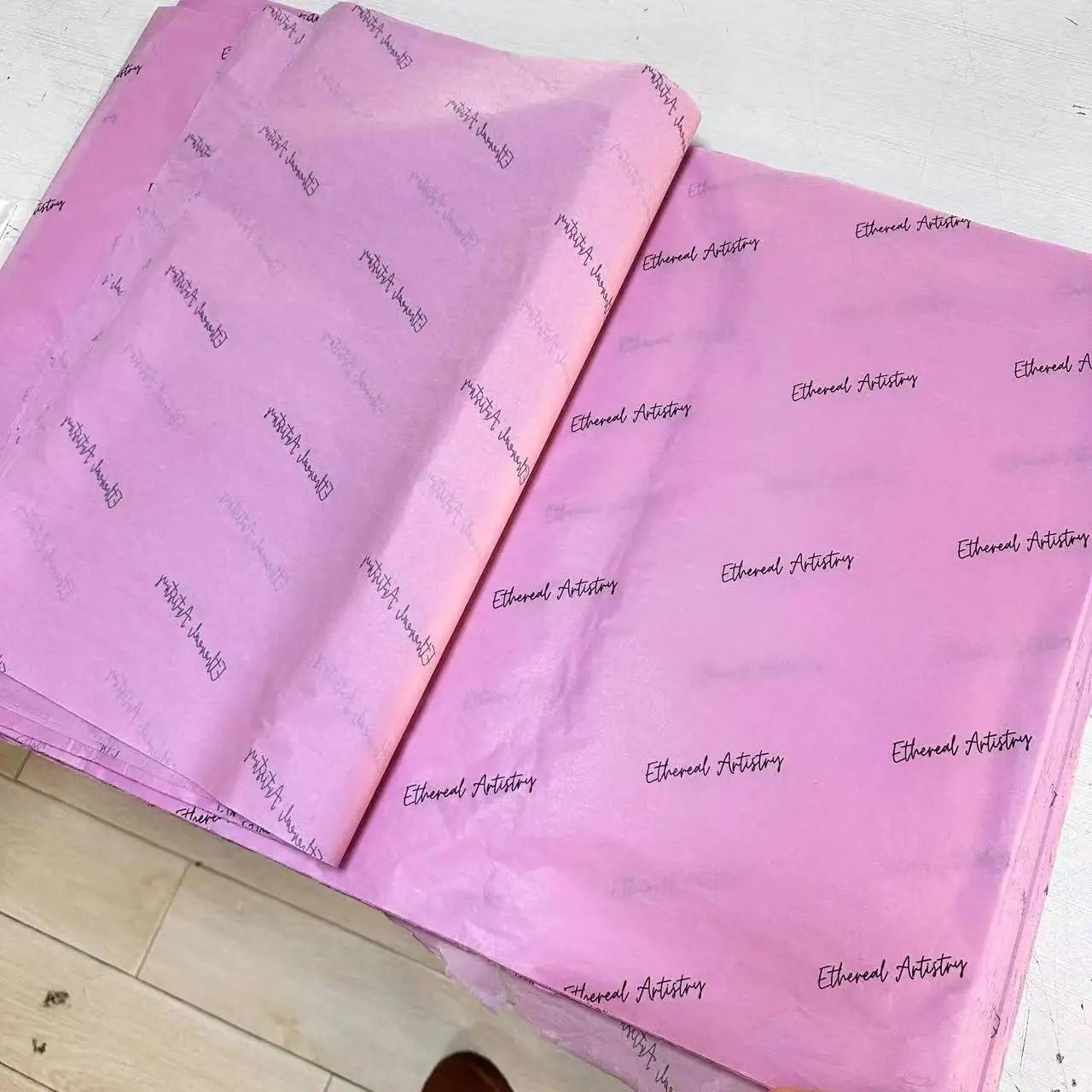 2024 Private Label Custom Color Logo Tissue Paper Gift Packing Wrapping Paper for Shoes Clothing Printed Logo