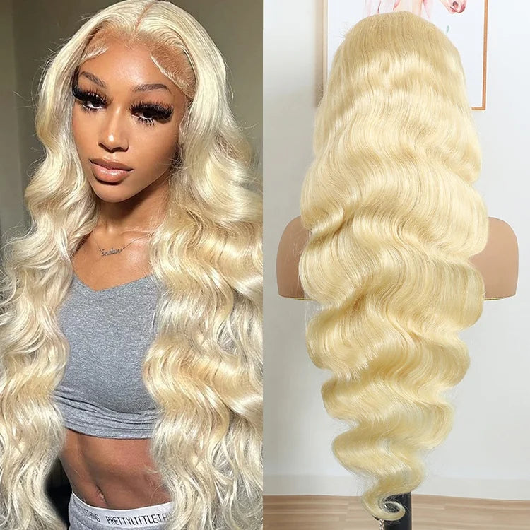 613 Bleach Blonde Long Glueless Full HD Lace Wigs Honey Blonde Brazilian 13x4 HD Lace Front Body Waves Human Hair Wigs