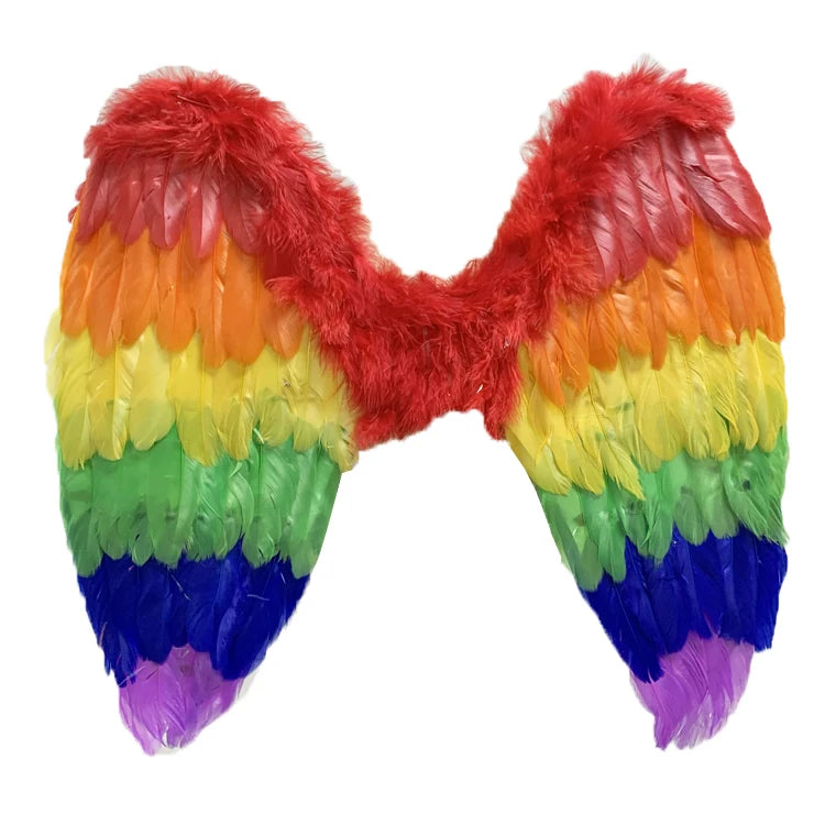 Adult Large rainbow Feather Angel wings Costume