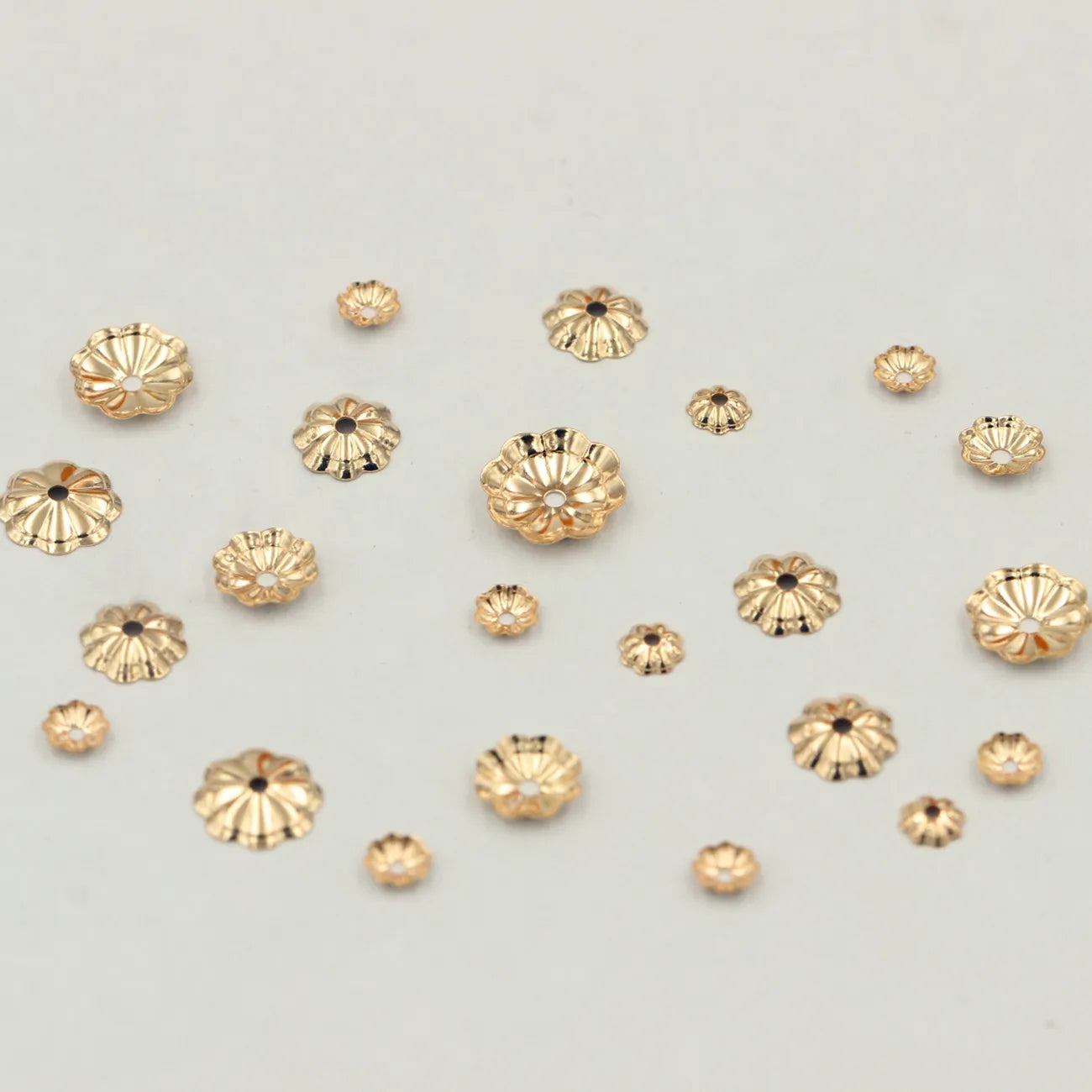 14K Gold Filled Jewelry Loose Beads Gold Spacer Beads Caps for Jewelry Making
