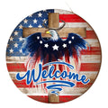 Wholesale Wooden Hanging Signs for July 4th Featuring Patriotic Eagle and Wreath for Memorial Day Decor Dropshipping