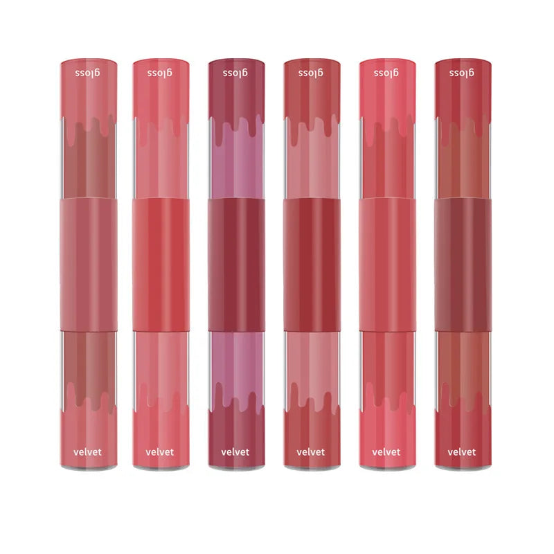 Double-End Wholesale Lipgloss Manufacturer Custom Lip Gloss Liquid Glitter Matte Glossy Lipgloss