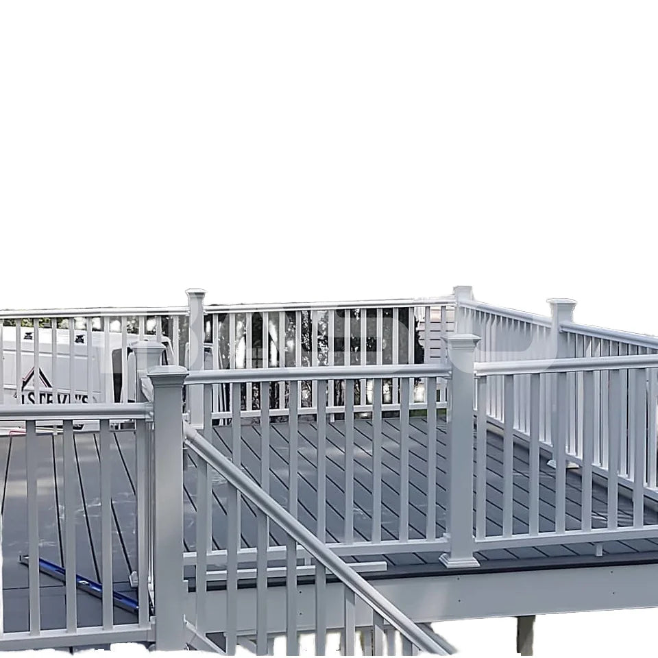 Modern WPC Composite Outdoor Decking Flooring with Waterproof Garden Balcony Terrace Railing Designs Handrail Made Plastic Wood