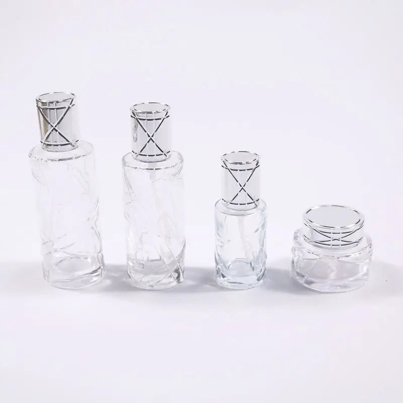 Customize Unique Shape Clear Transparent Pump Bottle 30g 50g 30ml 100ml 120ml Customized Color Lotion Bottle for Cream Set