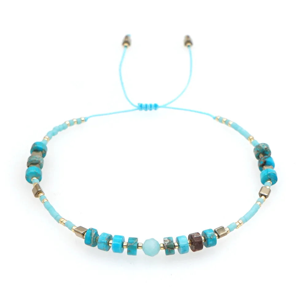 New Fashion Minimalist Jewelry Handmade Colorful Miyuki Beaded Adjustable Couple Bracelets for Friendship & Energy for Gift