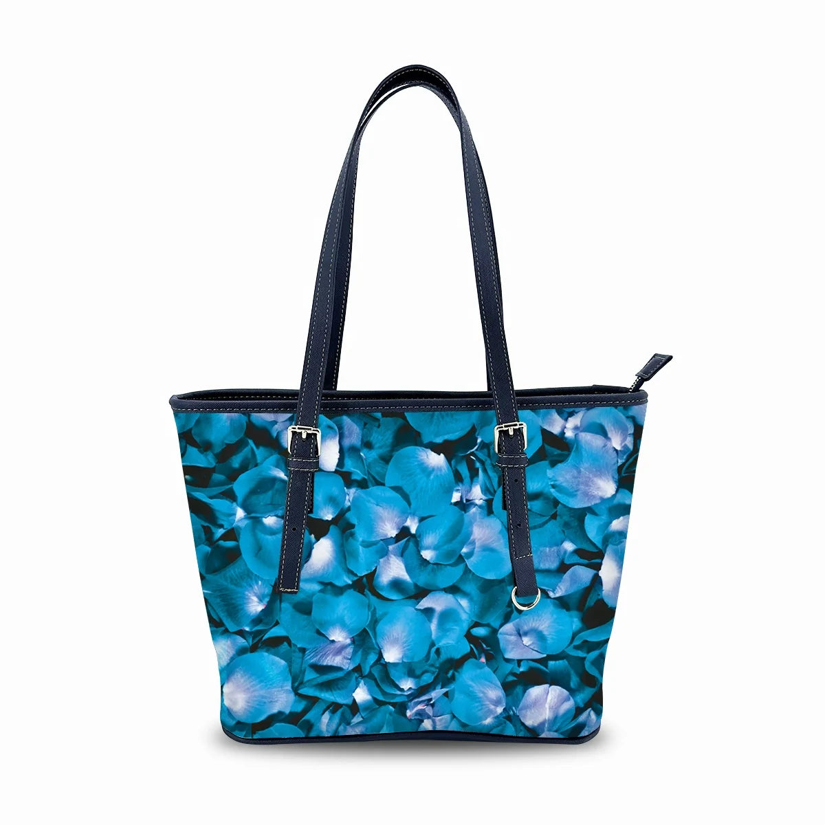 Large Capacity Women's Floral Print Lightweight Tote Bags New Fashionable PU Leather Handbags with Waterproof Feature