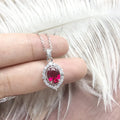 Ruby Sterling Silver Jewelry Fine Gemstone Necklaces & Pendants