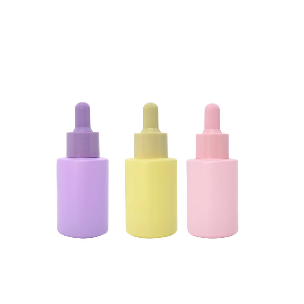 30ml 50ml Frosted Glass Flat Shoulder Matte Serum Dropper Bottle Box for Skin Care Cream Essential Oil Essence Packaging