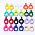 Trendy Acrylic Hollow Geometric Pendant Drop Earrings Candy Colorful Twisted Square Circle Plastic Stud Earrings for Women Girls