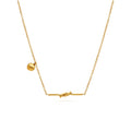 Chris April Fashion 18k Gold Plated Stainless Steel Knot Charm bar Pendant Necklace