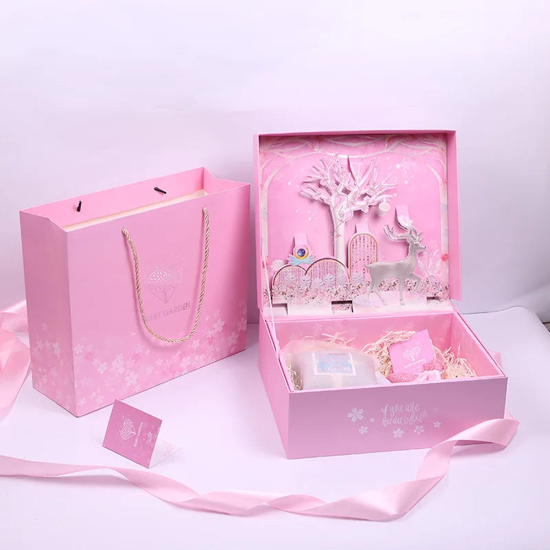 Luxury Custom Printed Display Rigid Birthday Creative Surprise Packaging Wishes Card 3d Pop up Gift Box for Kids