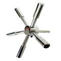 Luxury 5-Spoke Safe Handle Chrome Finish Metal Zinc Wardrobe Bedroom Living Room Durable Easy Installation MOUNT Brand