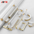 JAYA Golden Cabinet Door Handle Wardrobe Drawer Handle Modern Simple White Bright Gold Light Luxury Cabinet Single Hole Handle
