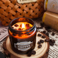 Natural Coffee Luxurious Custom Scented Candle with Long-lasting Aromatherapy Scent Handmade in Glass Jar Eco-friendly Non-Toxic