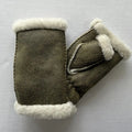 Sample Support Wholesale Double Face Sheepskin Half Finger Gloves Women's Winter Warm Hand-sewing Australian Sheepskin Gloves
