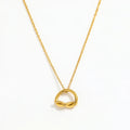 Joolim Jewelry 18K Gold Plated Twisted Circle Pendant Necklace Trendy Jewelry Wholesale