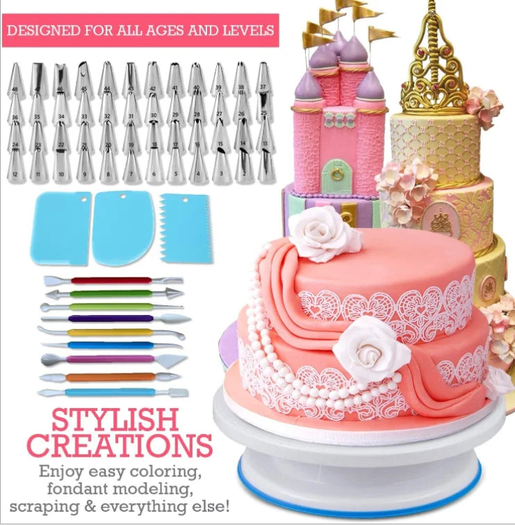 Early Riser 333 PCS Cake Decorating Kit with Springform Pans - Complete Baking Set for Professional Cake Decorating Supplies