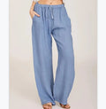 Women Clothing Casual Cotton and Linen Loose Yoga Pant Wide Leg Pants