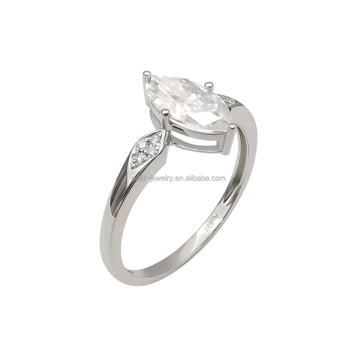 Good Quality 14k Real Gold Ring Moissanite Stone Finger Ring Fine Jewelry Women Gold Custom Jewelry Rings