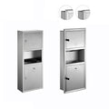 Polish/Brush Recessed/surface Mounted SUS304 Stainless Steel Bathroom Wall Tissue Paper Towel Holder Dispenser With Trash Can