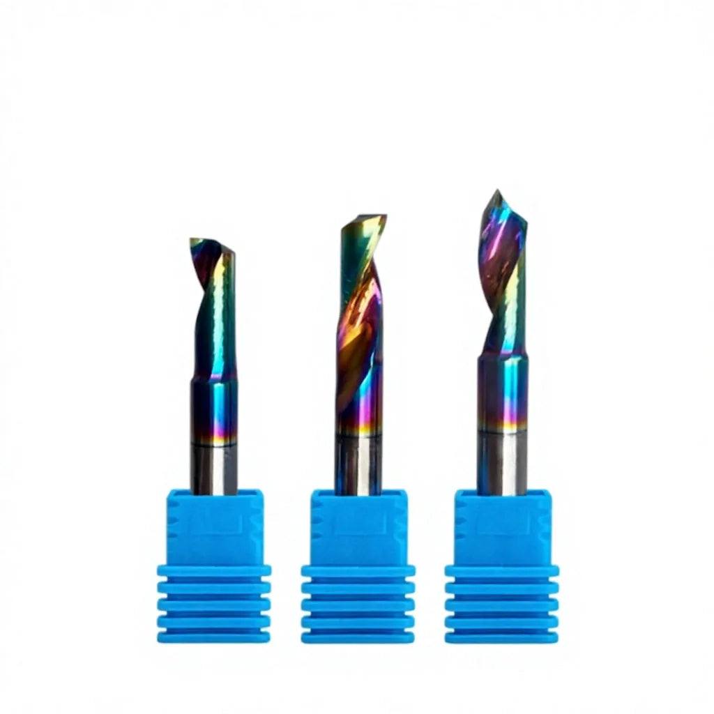 Jinchuan OEM Single Flute Aluminum End Mills 4 6mm DLC Coated Carbide Milling Cutter Colorful Coating Dedicated for End Users