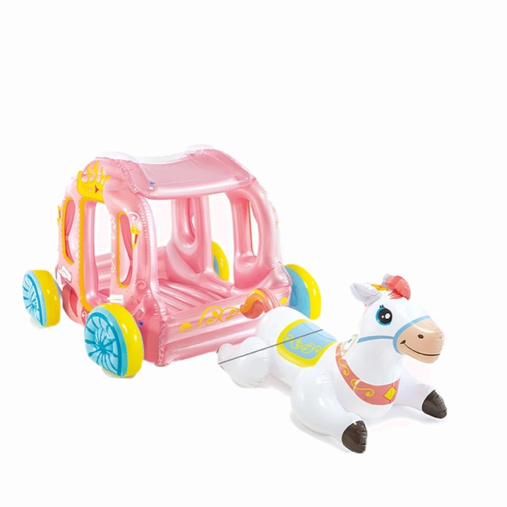 Waterhan Big Children Sunshade Water Float Princess Carriage Exercise Ball Playground Bouncy Castle Tent PVC 120CM Foldable