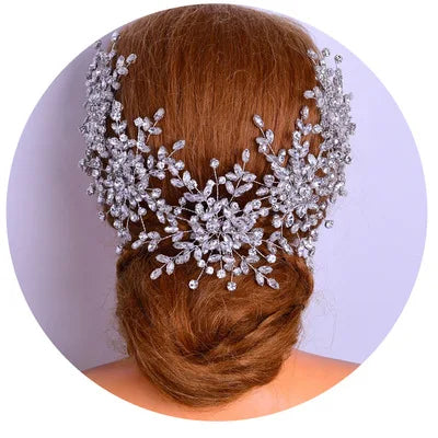 Jachon Rhinestone Pearl Headband Earrings Set the Bride's Wedding Hair Accessories Zircon Tiaras and Wedding Crown Designer
