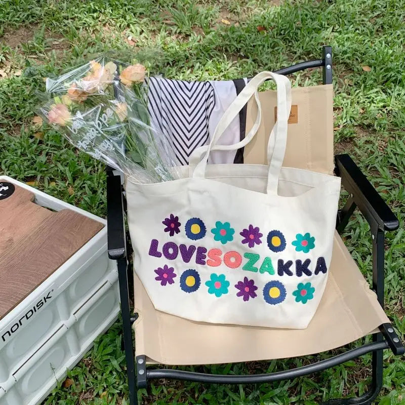 Custom Printed Logo Embroidery Cotton Canvas Tote Bag Reusable Eco-Promotional Towel for Travel Gift Food Packaging Shopping