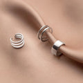 1 Pair 925 Sterling Silver Double/Three Layer Circle Round Clip on Earrings for Women Without Piercing Earrings Jewelry