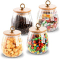 Glass Airtight Food Storage Jar Container with Metal Handle Petal Coffee Nuts Canister for Dry Foods