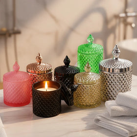 Glass Rainbow Candle Jars Clear Candle Holder for Weddings Luxury for Home Decoration Christmas Iridescent Candlestick Holder