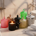 Glass Rainbow Candle Jars Clear Candle Holder for Weddings Luxury for Home Decoration Christmas Iridescent Candlestick Holder MegaBDM